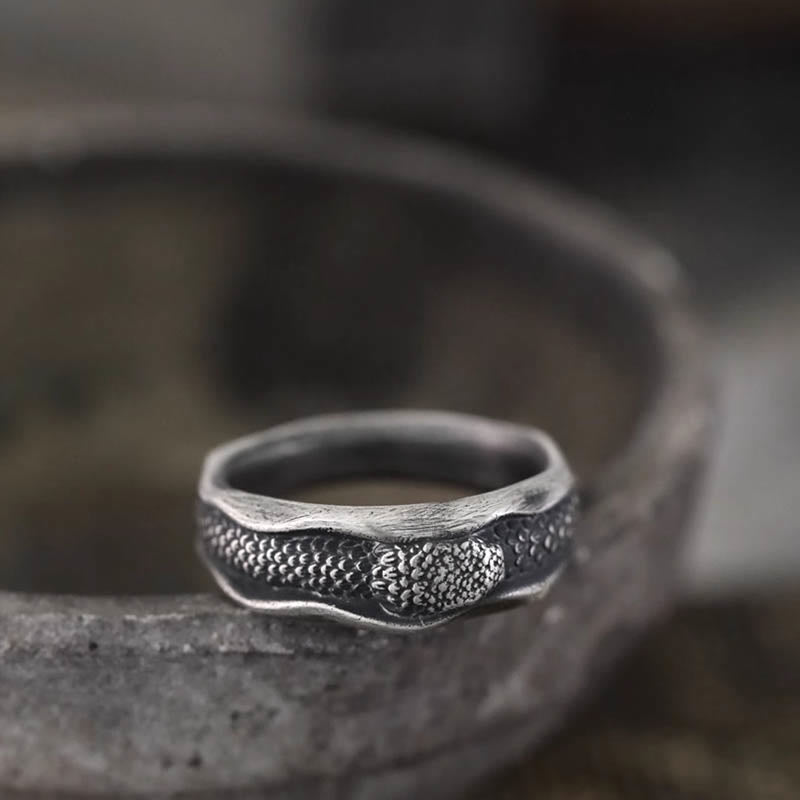 999 Sterling Silver Snake-shaped Year Of The Snake Protection Ring