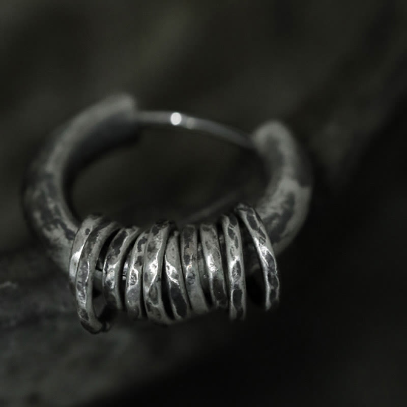 925 Sterling Silver Hand-hammered Protection Earrings