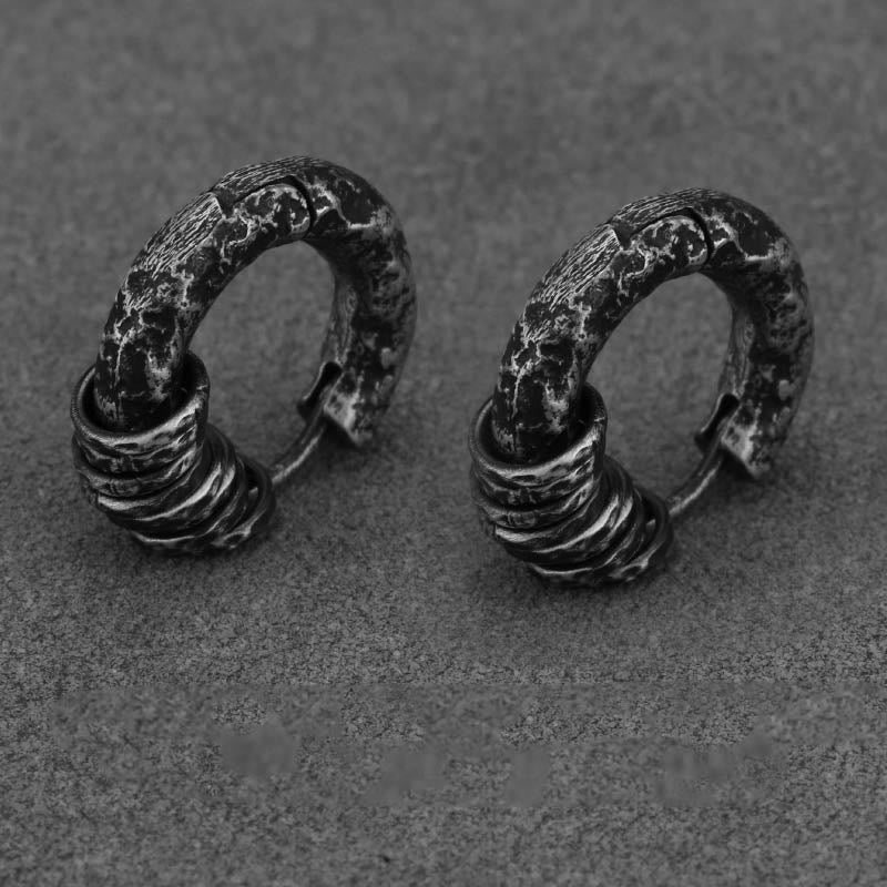 925 Sterling Silver Hand-hammered Protection Earrings
