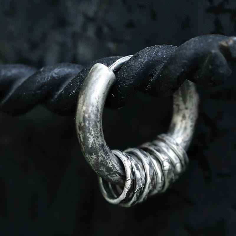 925 Sterling Silver Hand-hammered Protection Earrings