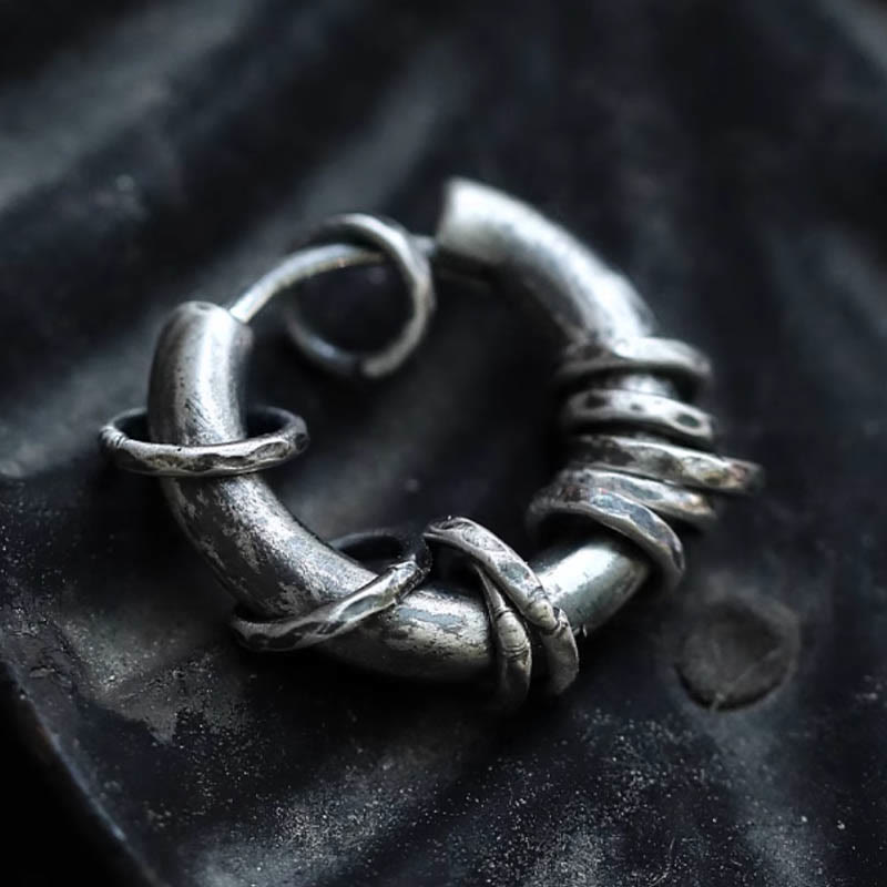 925 Sterling Silver Hand-hammered Protection Earrings