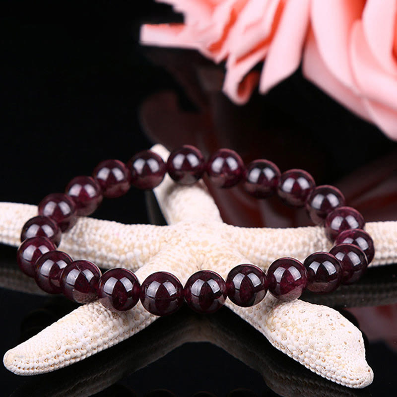 Natural Garnet Bead Passion Bracelet