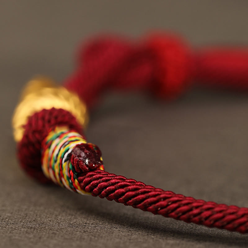 999 Gold Year of the Snake Design Handmade Luck Protection Rope Braided Bracelet