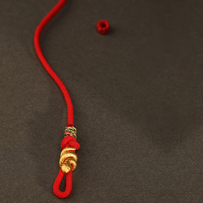 999 Gold Year of the Snake Design Handmade Luck Protection Rope Braided Bracelet