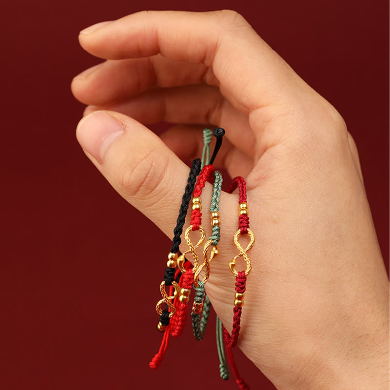 999 Gold Year of the Snake Eternal Endless Knot Infinity Handmade Luck Bracelet