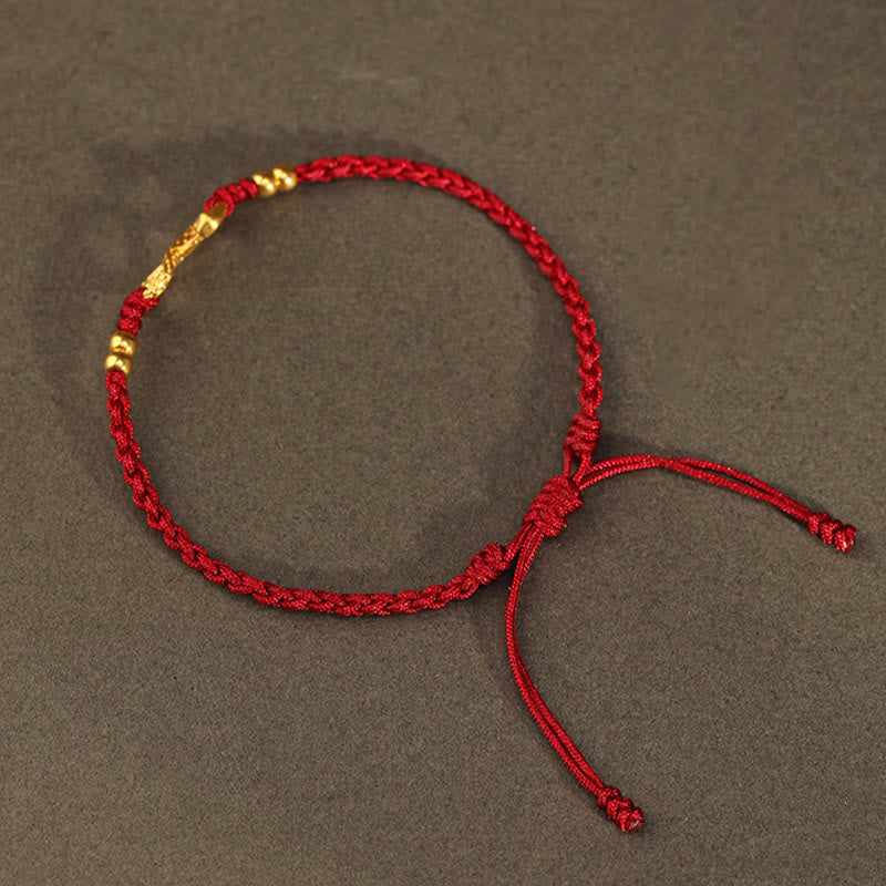 999 Gold Year of the Snake Eternal Endless Knot Infinity Handmade Luck Bracelet