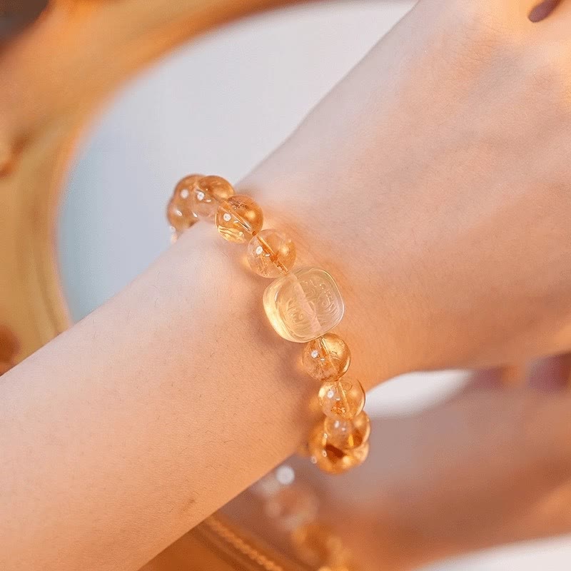 Topaz Citrine Tiger Eye Zakiram Goddess of Wealth Bracelet