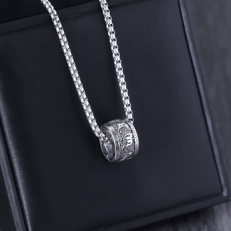 Tibetan Om Mani Padme Hum Titanium Steel Peace Necklace Pendant