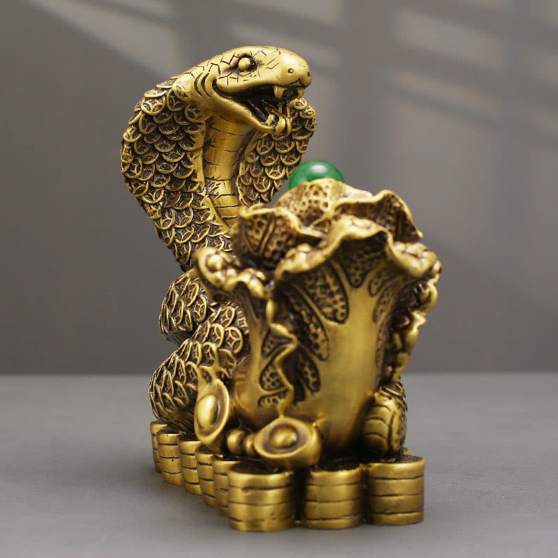 Year Of The Snake Copper Coins Ingots Cabbage Brass Statue Home Decoration