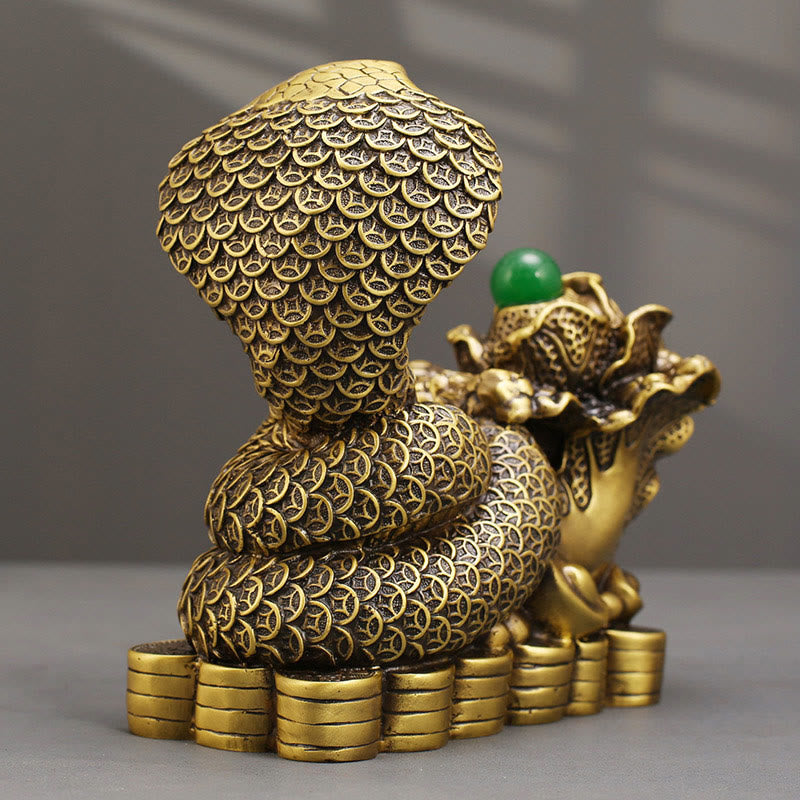 Year Of The Snake Copper Coins Ingots Cabbage Brass Statue Home Decoration
