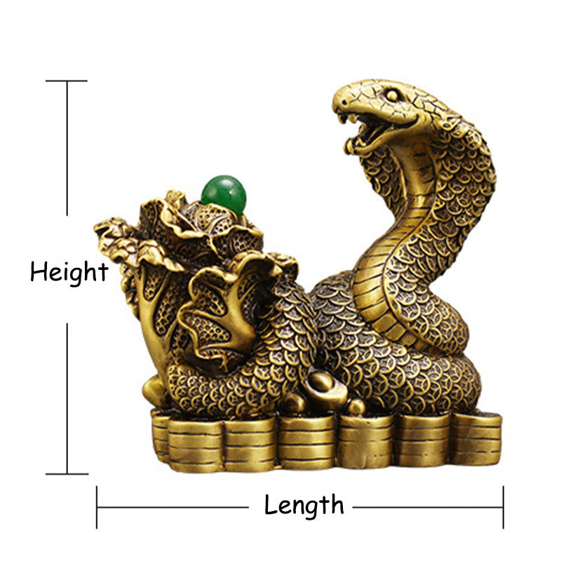 Year Of The Snake Copper Coins Ingots Cabbage Brass Statue Home Decoration