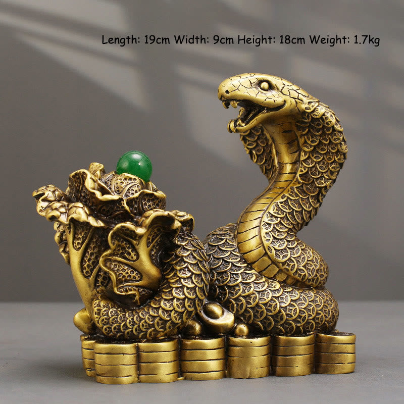Year Of The Snake Copper Coins Ingots Cabbage Brass Statue Home Decoration