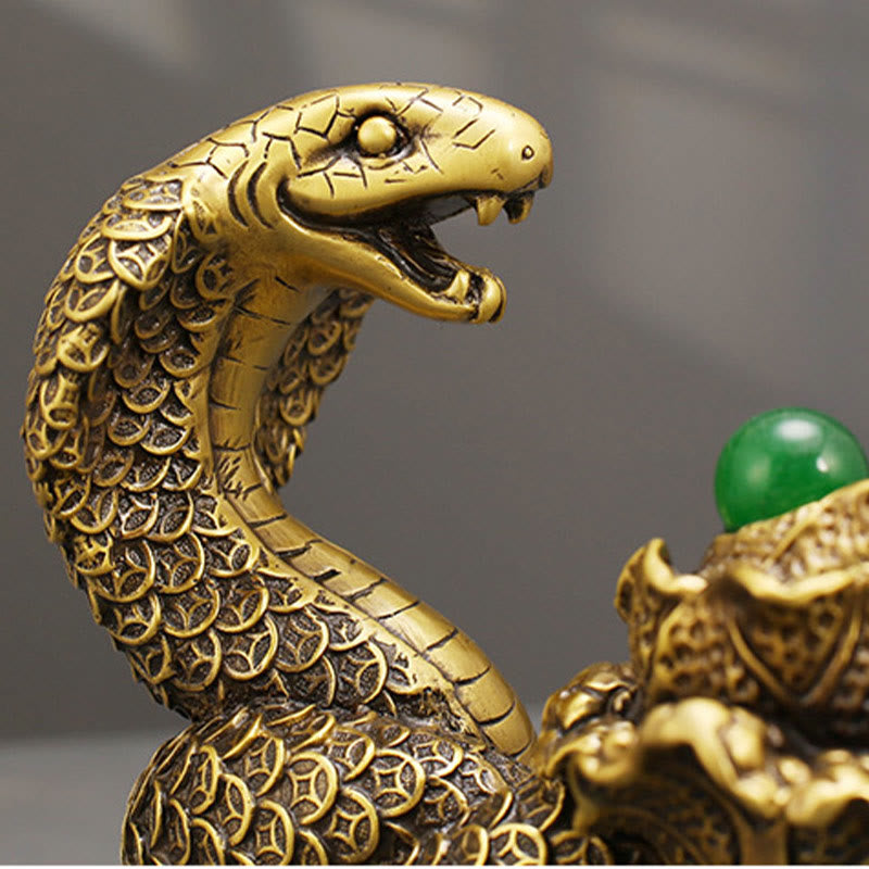 Year Of The Snake Copper Coins Ingots Cabbage Brass Statue Home Decoration