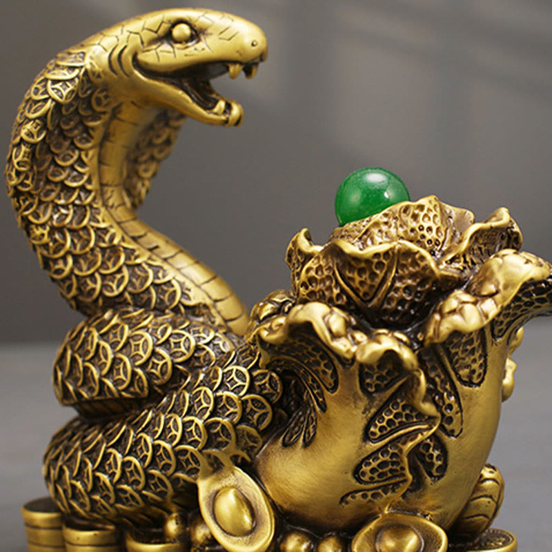 Year Of The Snake Copper Coins Ingots Cabbage Brass Statue Home Decoration