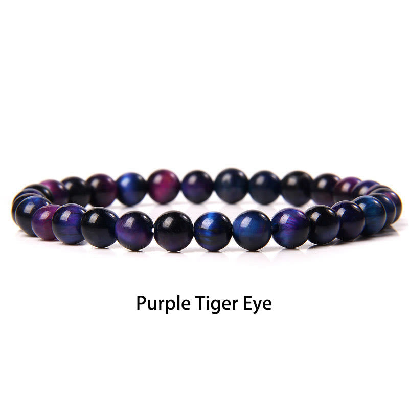6mm Various Stone Crystal Black Glitter Stone Red Tiger Eye Beads Protection Bracelet