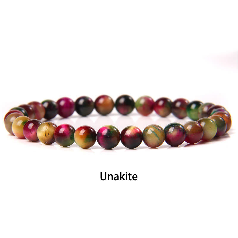 6mm Various Stone Crystal Black Glitter Stone Red Tiger Eye Beads Protection Bracelet