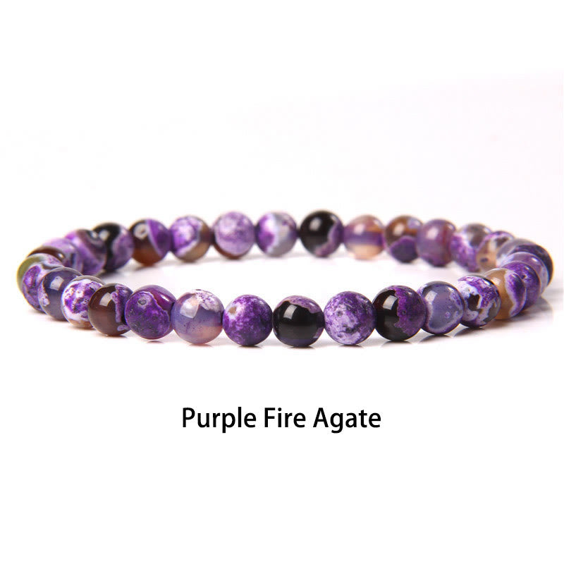 6mm Various Stone Crystal Black Glitter Stone Red Tiger Eye Beads Protection Bracelet