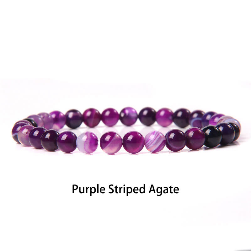 6mm Various Stone Crystal Black Glitter Stone Red Tiger Eye Beads Protection Bracelet