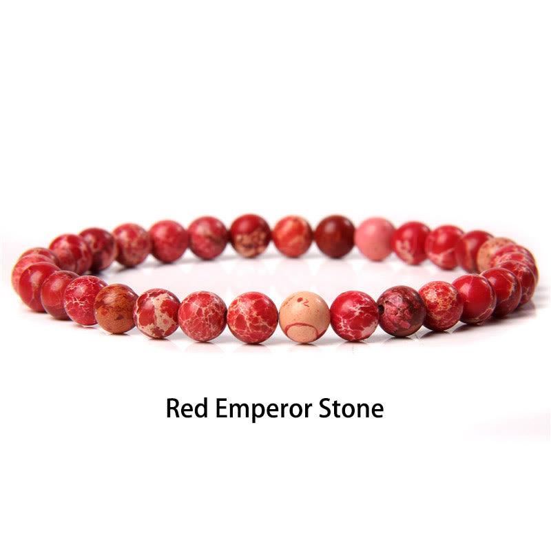 6mm Various Stone Crystal Black Glitter Stone Red Tiger Eye Beads Protection Bracelet