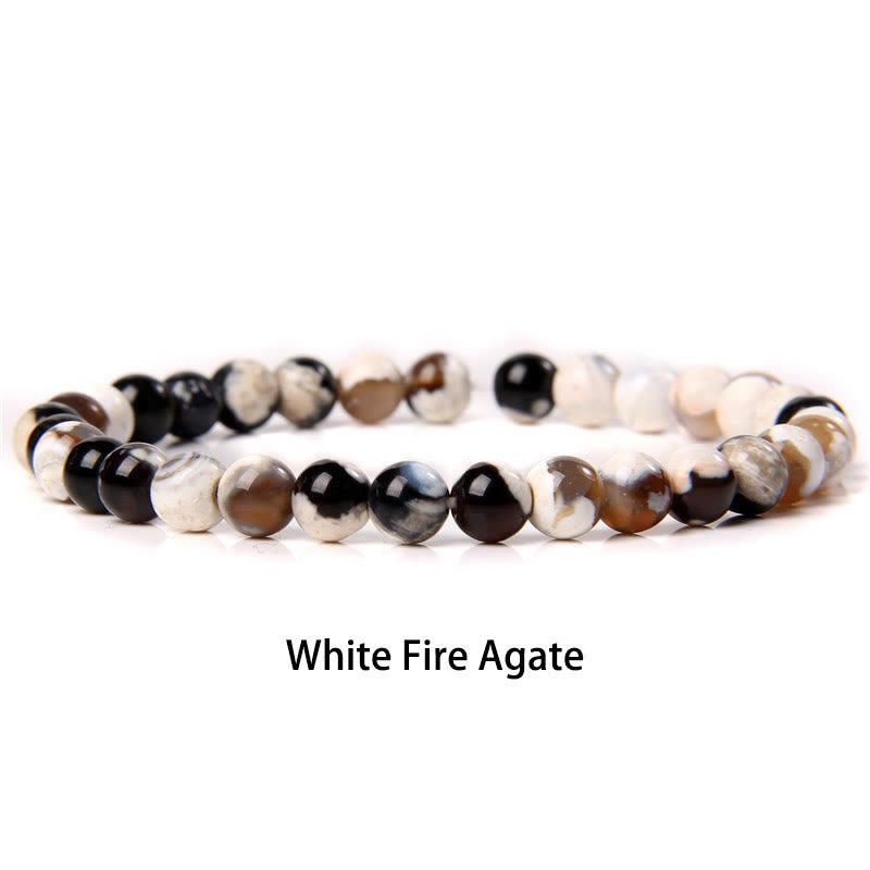 6mm Various Stone Crystal Black Glitter Stone Red Tiger Eye Beads Protection Bracelet