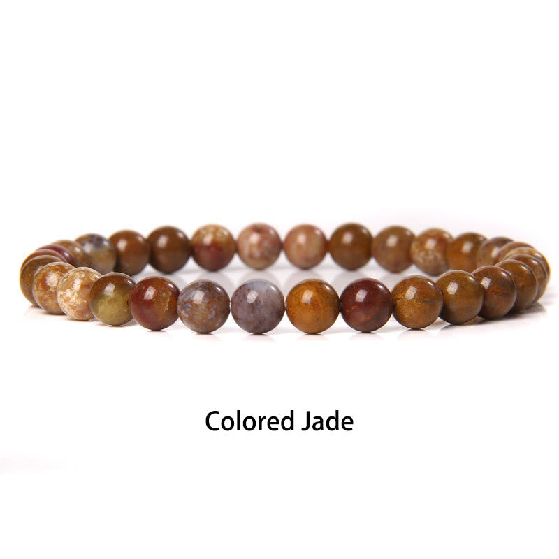6mm Various Stone Crystal Black Glitter Stone Red Tiger Eye Beads Protection Bracelet