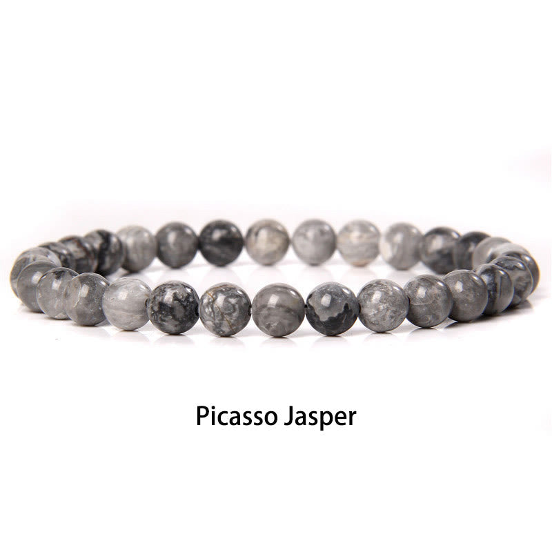 6mm Various Stone Crystal Black Glitter Stone Red Tiger Eye Beads Protection Bracelet