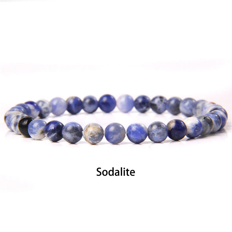 6mm Various Stone Crystal Black Glitter Stone Red Tiger Eye Beads Protection Bracelet