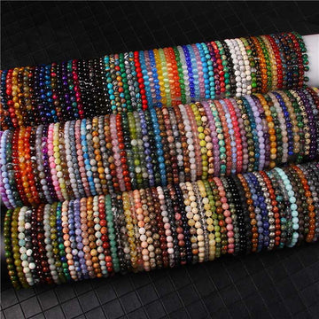 6mm Various Stone Crystal Black Glitter Stone Red Tiger Eye Beads Protection Bracelet