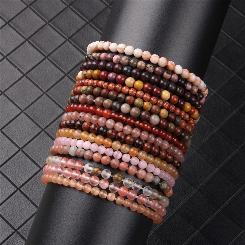 4mm Various Stone Crystal Mini Beads Healing Bracelet