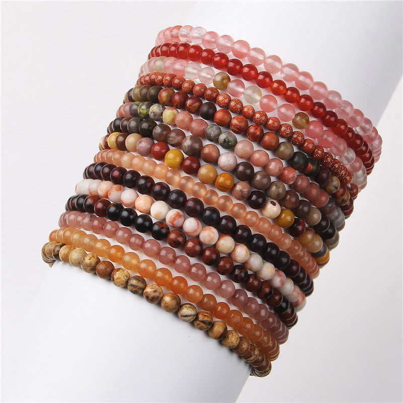 4mm Various Stone Crystal Mini Beads Healing Bracelet