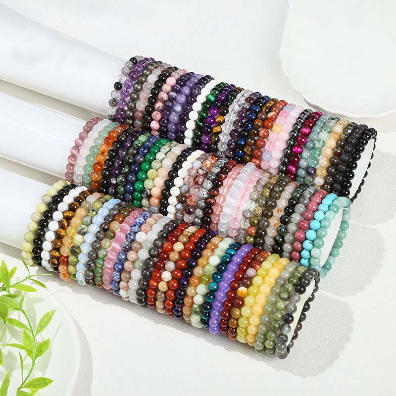 Various Crystal Stone Amethyst Green Aventurine Rose Quartz Healing Bracelet