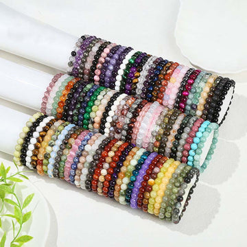 Various Crystal Stone Amethyst Green Aventurine Rose Quartz Healing Bracelet