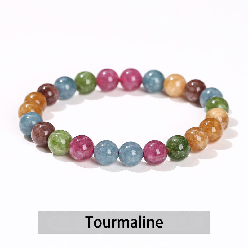 Various Crystal Stone Amethyst Green Aventurine Rose Quartz Healing Bracelet