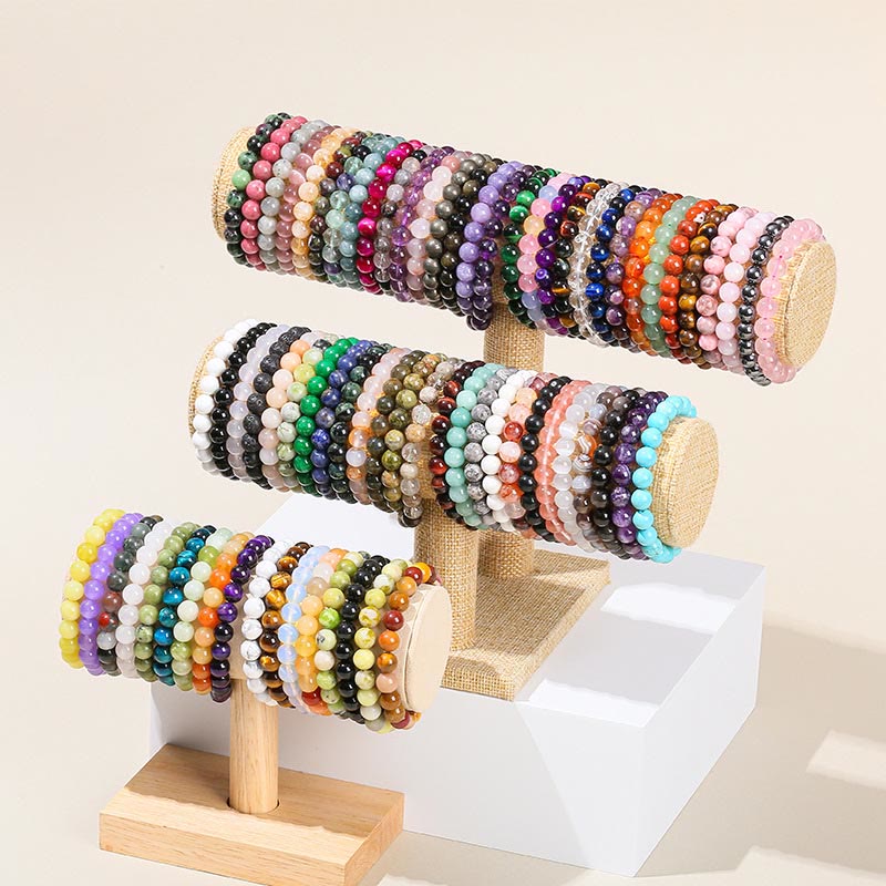 Various Crystal Stone Amethyst Green Aventurine Rose Quartz Healing Bracelet