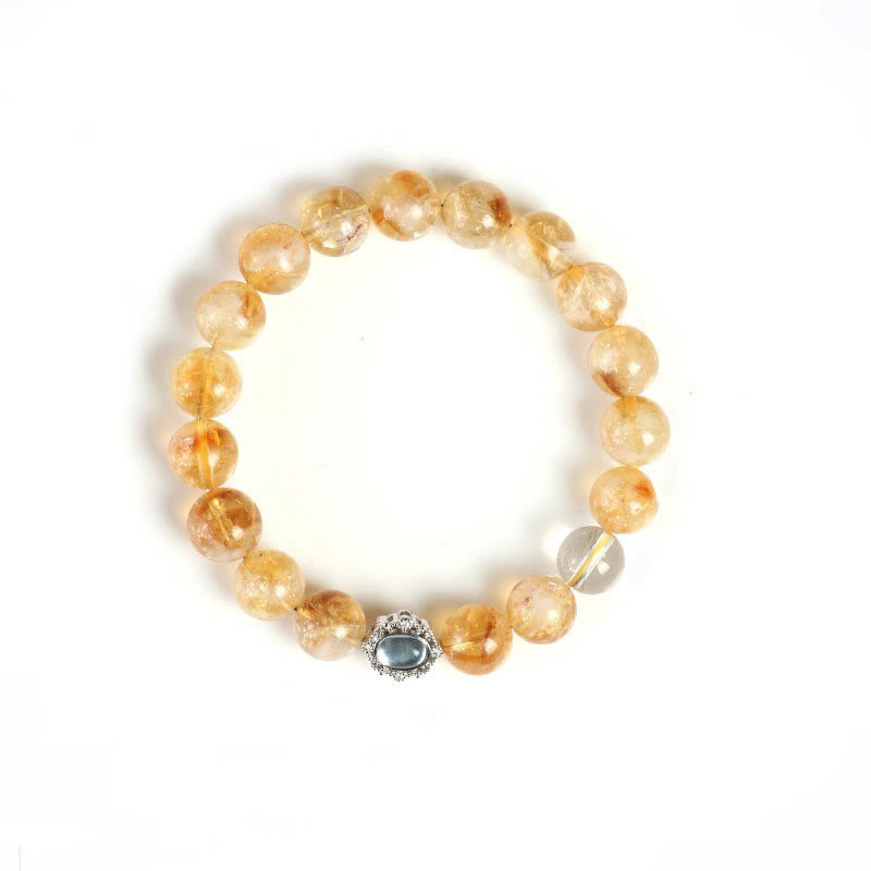 Natural Citrine Rutilated Quartz Prosperity Bracelet