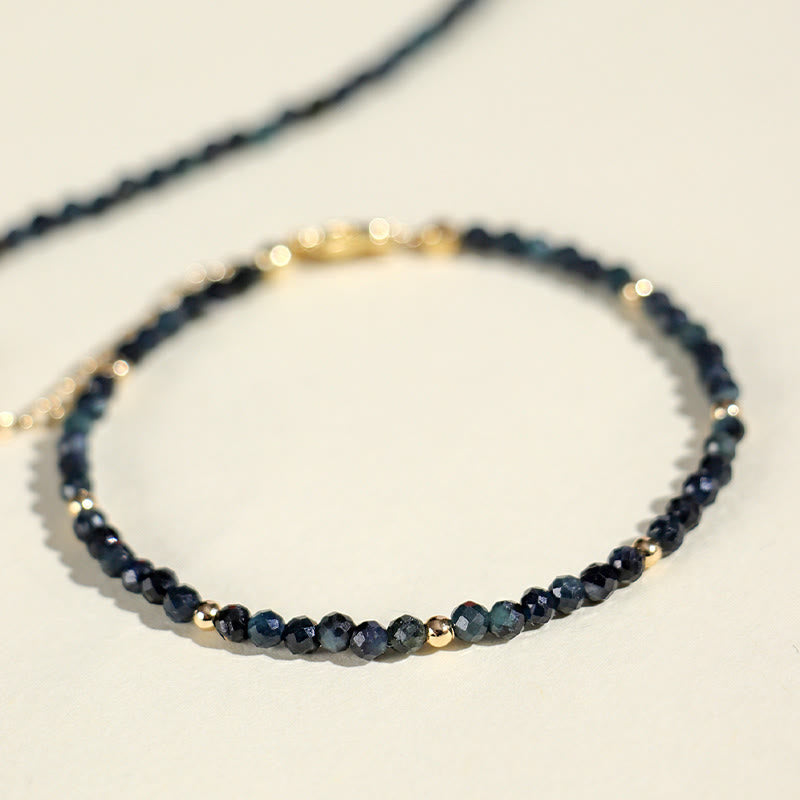 Indicolite Tourmaline Copper Beads Wisdom Bracelet