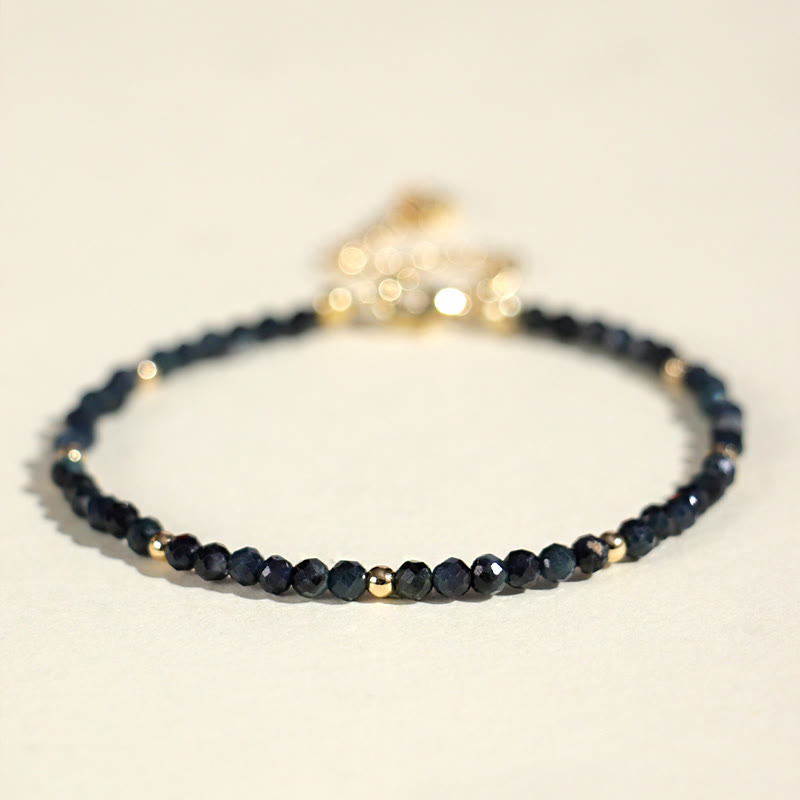 Indicolite Tourmaline Copper Beads Wisdom Bracelet