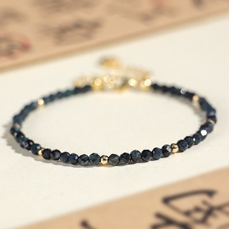 Indicolite Tourmaline Copper Beads Wisdom Bracelet