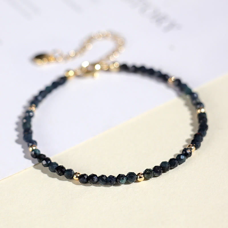 Indicolite Tourmaline Copper Beads Wisdom Bracelet