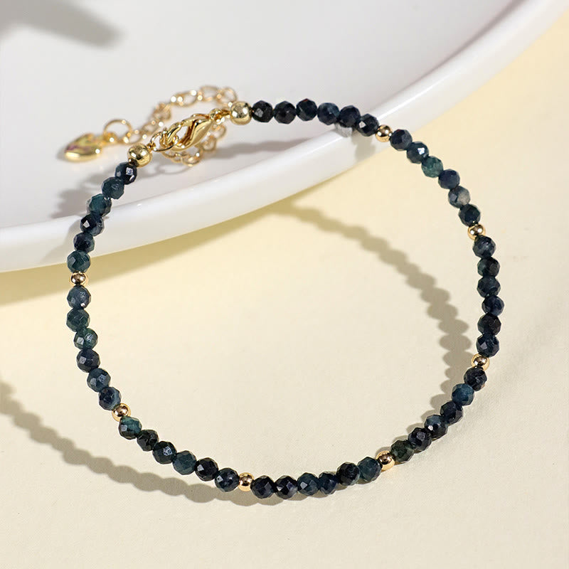 Indicolite Tourmaline Copper Beads Wisdom Bracelet