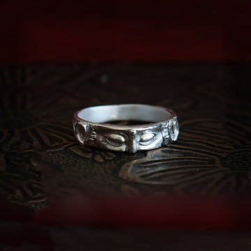 999 Sterling Silver Buddha Eyes Protection Ring