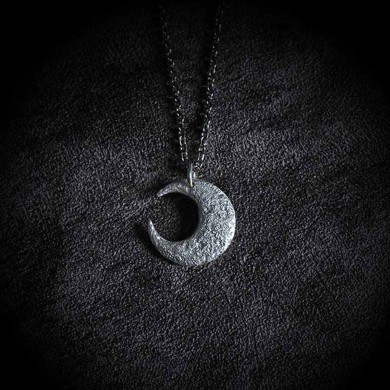 999 Sterling Silver Moon Balance Necklace Pendant