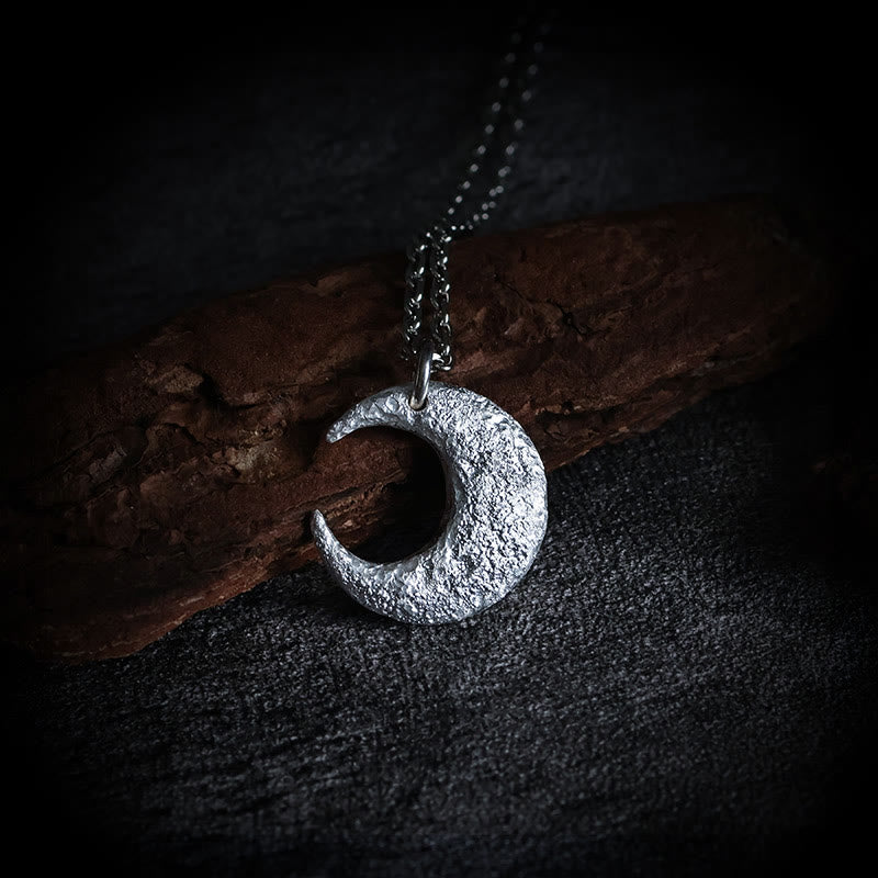 999 Sterling Silver Moon Balance Necklace Pendant