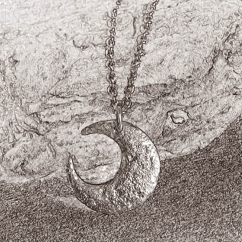 999 Sterling Silver Moon Balance Necklace Pendant