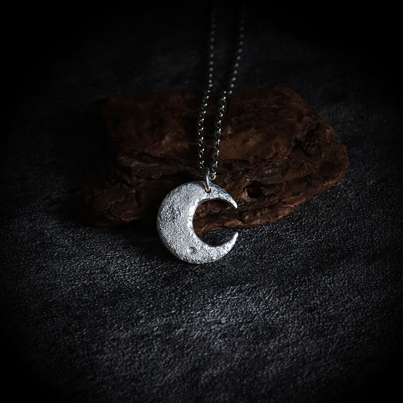 999 Sterling Silver Moon Balance Necklace Pendant