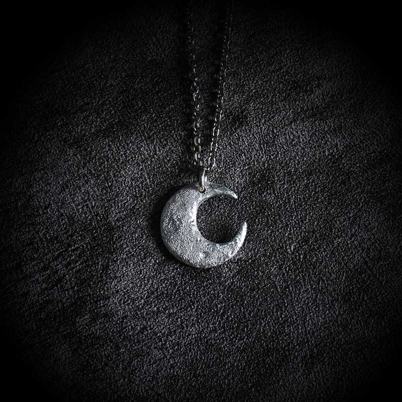 999 Sterling Silver Moon Balance Necklace Pendant