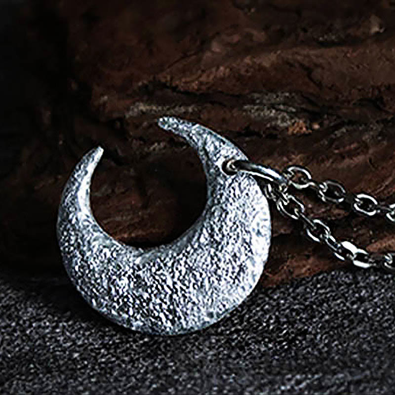 999 Sterling Silver Moon Balance Necklace Pendant