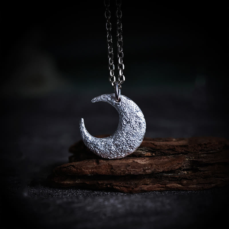999 Sterling Silver Moon Balance Necklace Pendant