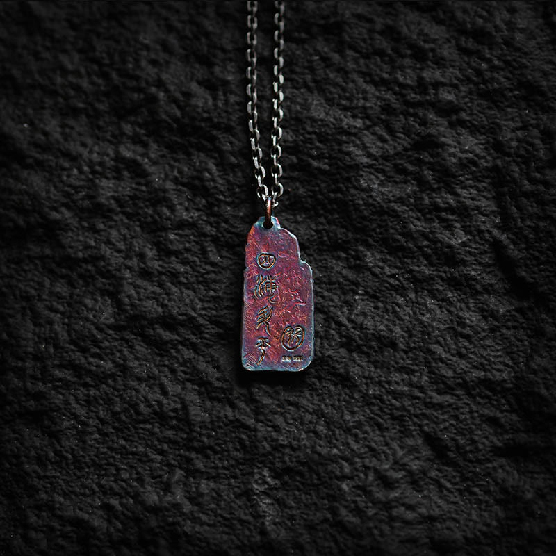 999 Sterling Silver 24k Gold Waves Sun Balance Necklace Pendant