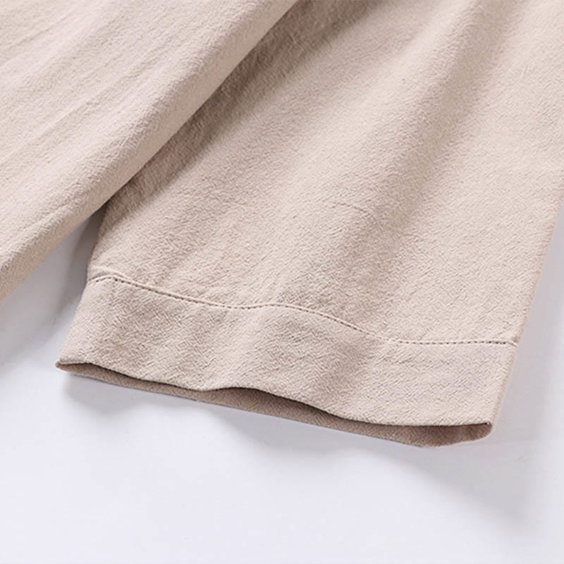 Breathable Cotton Linen Three-Quarter Sleeve Mindful Meditation Shirt